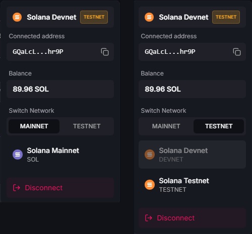 Create Token Form - Select Network